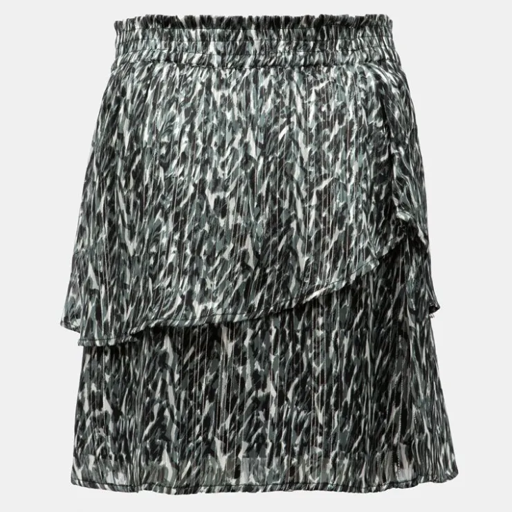 DEELUXE 74 Jupe élastique loralie grey à motif avec volants Femme VERT Hot