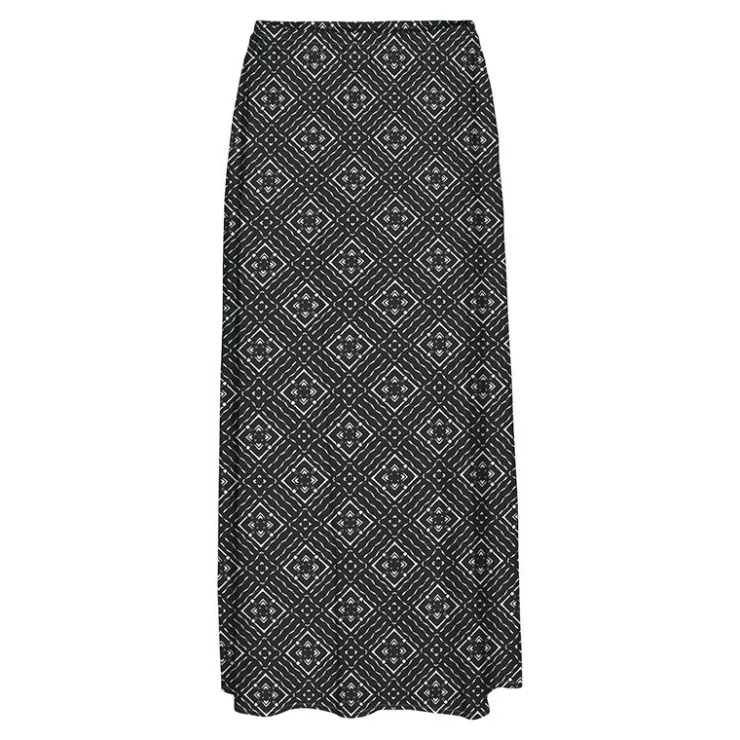 VERO MODA Jupe longue à motif géométrique avec fente Femme NOIR