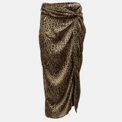 IMPERIAL Jupe longue drapée imprimé léopard Femme NOIR Online