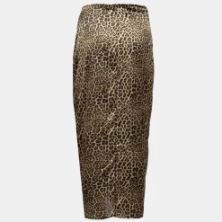 IMPERIAL Jupe longue drapée imprimé léopard Femme NOIR Online