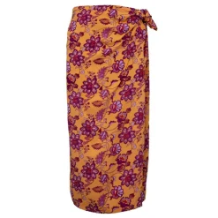 LA PETITE ETOILE Jupe longue fleurie ocre juthess Femme ORANGE CLAIR Clearance