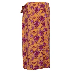 LA PETITE ETOILE Jupe longue fleurie ocre juthess Femme ORANGE CLAIR Clearance