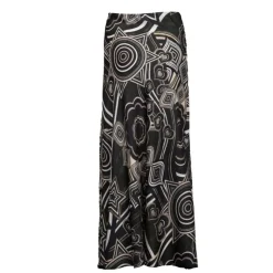 HOLLY AND JOEY Jupe longue fluide vava imprimé graphique Femme VERT FONCE New