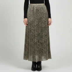PLEASE Jupe longue imprimé avec fils métalliques Femme OR Online