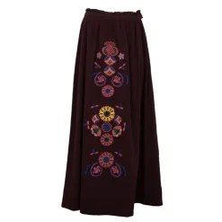 ANTIK BATIK Jupe longue élastique magoo fleurs brodées Femme MARRON Online