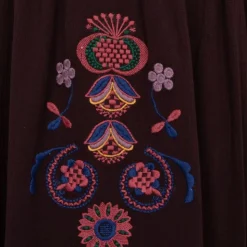 ANTIK BATIK Jupe longue élastique magoo fleurs brodées Femme MARRON Online