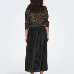 JDY Jupe longue plissée e boa ceinture élastique Femme NOIR Hot