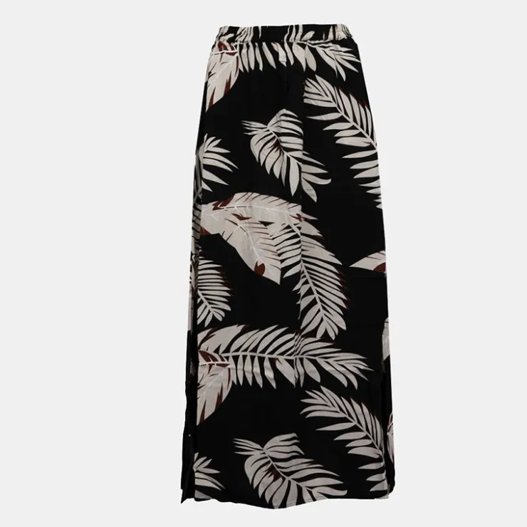 VERO MODA Jupe longue taille haute imprimé feuilles Femme NOIR Online
