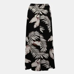 VERO MODA Jupe longue taille haute imprimé feuilles Femme NOIR Online