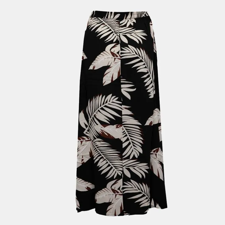 VERO MODA Jupe longue taille haute imprimé feuilles Femme NOIR Online