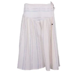ANTIK BATIK Jupe mi longue fils brillants à rayures Femme BLANC ECRU
