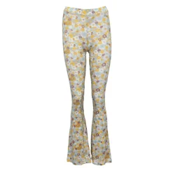 ANTIK BATIK Legging martina évasé vintage à fleurs Femme JAUNE CLAIR Discount