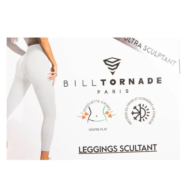 BILL TORNADE Legging sculptant Femme GRIS CLAIR