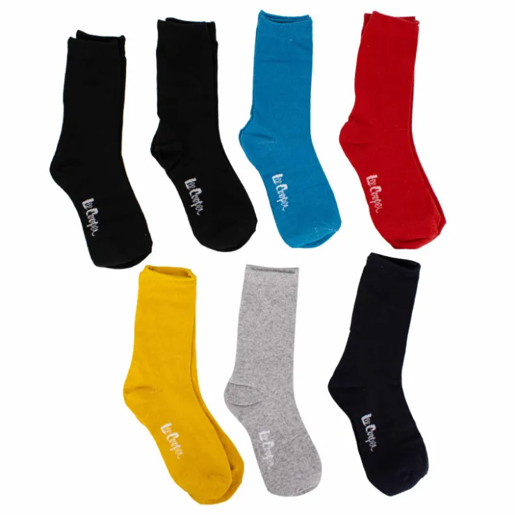 LEE COOPER Lot 7 paire de chaussettes Corane Femme ROUGE Best