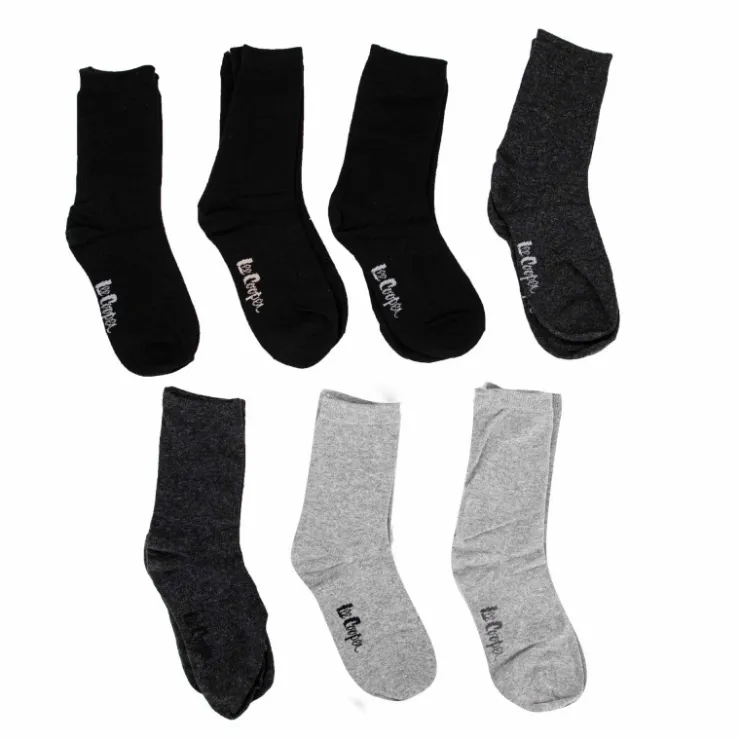 LEE COOPER Lot 7 paire de chaussettes Corane Femme NOIR Discount