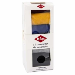 LEE COOPER Lot 7 paire de chaussettes Corane Femme JAUNE New