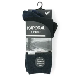 KAPORAL Lot 2 paires chaussettes ultra doux Homme BLEU FONCE Hot