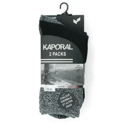 KAPORAL Lot 2 paires chaussettes ultra doux Homme GRIS