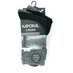 KAPORAL Lot 2 paires chaussettes ultra doux Homme GRIS