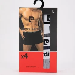 PIERRE CARDIN Lot de 4 boxers coton confort qualité supérieure Homme MULTICOLORE Clearance
