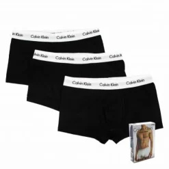 CALVIN KLEIN Lot de 3 boxers coton doux bicolores Homme BLANC Outlet