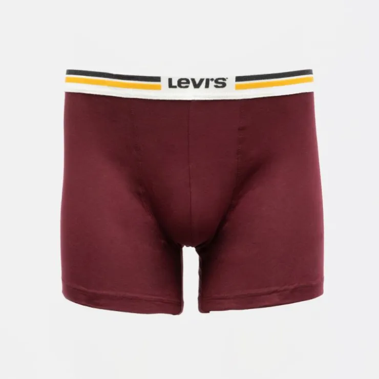 LEVI'S Lot de 2 boxers coton élastique avec liseré coloré Homme BORDEAUX New