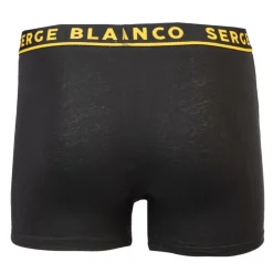 SERGE BLANCO Lot de 2 boxers uni et à motifs avec bordure colorée Homme JAUNE Clearance