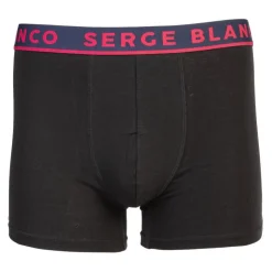 SERGE BLANCO Lot de 2 boxers uni et à motifs avec bordure colorée Homme ROUGE Outlet