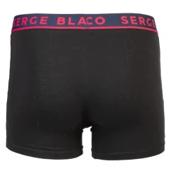 SERGE BLANCO Lot de 2 boxers uni et à motifs avec bordure colorée Homme ROUGE Outlet