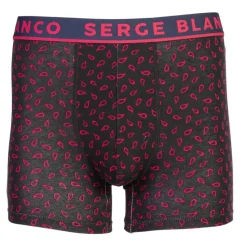 SERGE BLANCO Lot de 2 boxers uni et à motifs avec bordure colorée Homme ROUGE Outlet