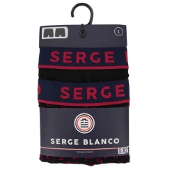 SERGE BLANCO Lot de 2 boxers uni et à motifs avec bordure colorée Homme ROUGE Outlet