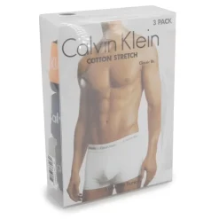 CALVIN KLEIN Lot de 3 boxers unis coton stretch homme ORANGE Hot