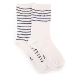 TOMMY HILFIGER Lot de 2 chaussettes Femme BLANC ECRU Clearance