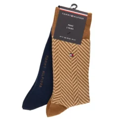 TOMMY HILFIGER Lot de 2 chaussettes Homme MARRON