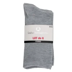 LULU CASTAGNETTE Lot de 6 chaussettes nilda Femme GRIS Discount