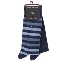 TOMMY HILFIGER Lot de 2 chaussettes rayées Homme BLEU