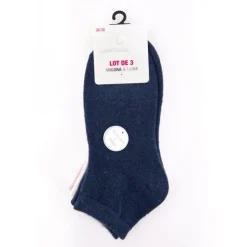 LULU CASTAGNETTE Lot de 3 chaussettes simona Femme BLEU FONCE Sale