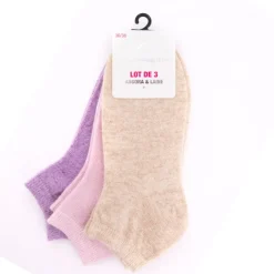 LULU CASTAGNETTE Lot de 3 chaussettes simona Femme BEIGE Best