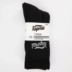 KAPORAL Lot de 3 chaussettes sport poseidon Homme NOIR Sale