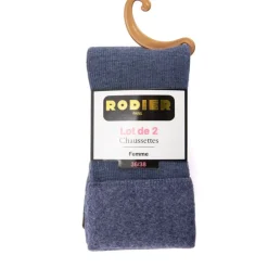 RODIER Lot de 2 chaussettes unies Femme BLEU Hot