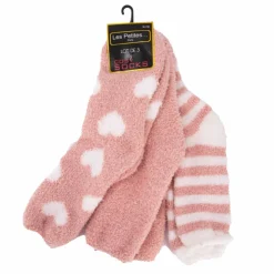LES PETITES...PARIS Lot de 3 cosy chaussettes clodette Femme ROSE CLAIR