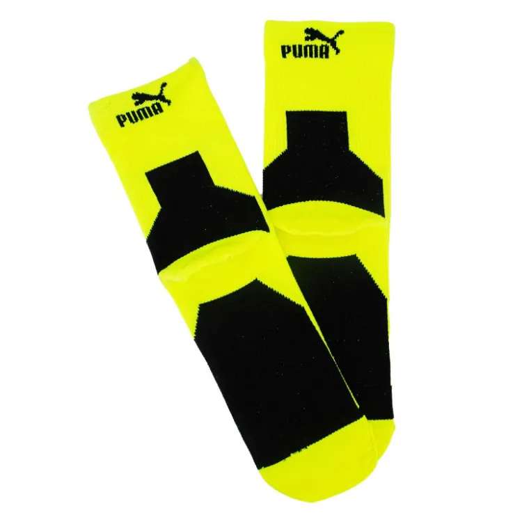 PUMA Lot de 2 paires de chaussettes 171012001 noir / Mixte JAUNE Hot