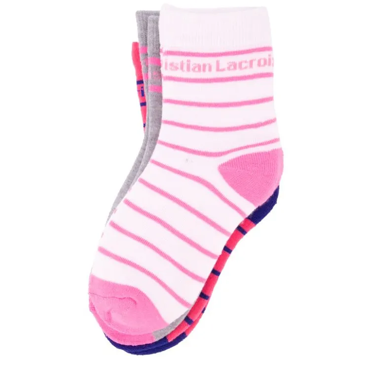 CXL BY CHRISTIAN LACROIX Lot de 3 paires de chaussettes colorées à rayures Enfant BLANC New