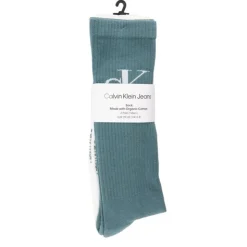 CALVIN KLEIN Lot de 2 paires de chaussettes Blanches & Grises Homme VERT Hot