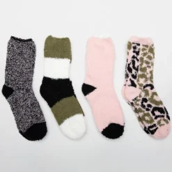 LULU CASTAGNETTE Lot de 4 paires de chaussettes chausson zarina Femme ROSE CLAIR