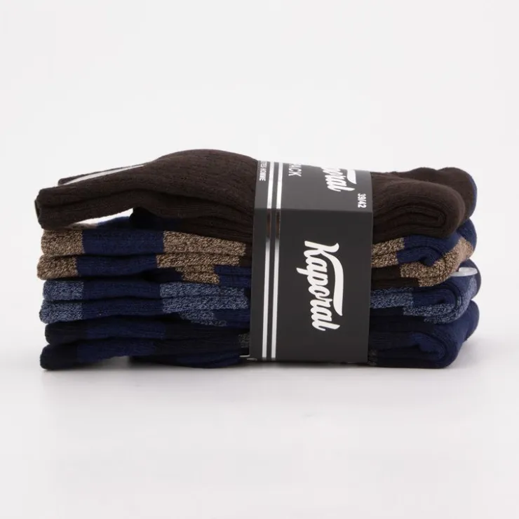 KAPORAL Lot de 4 paires de chaussettes de sport jacquelin Homme MARRON FONCE New