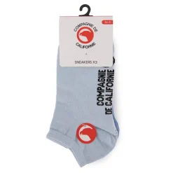 COMPAGNIE DE CALIFORNIE Lot de 3 paires de chaussettes mi haute pastel Femme BLEU Hot