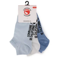 COMPAGNIE DE CALIFORNIE Lot de 3 paires de chaussettes mi haute pastel Femme BLEU Hot