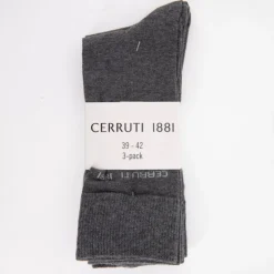 CERRUTI Lot de 3 paires de chaussettes 5735 Homme GRIS FONCE Best