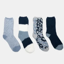 LULU CASTAGNETTE Lot de 4 paires de chaussettes chausson zarina Femme BLEU Best